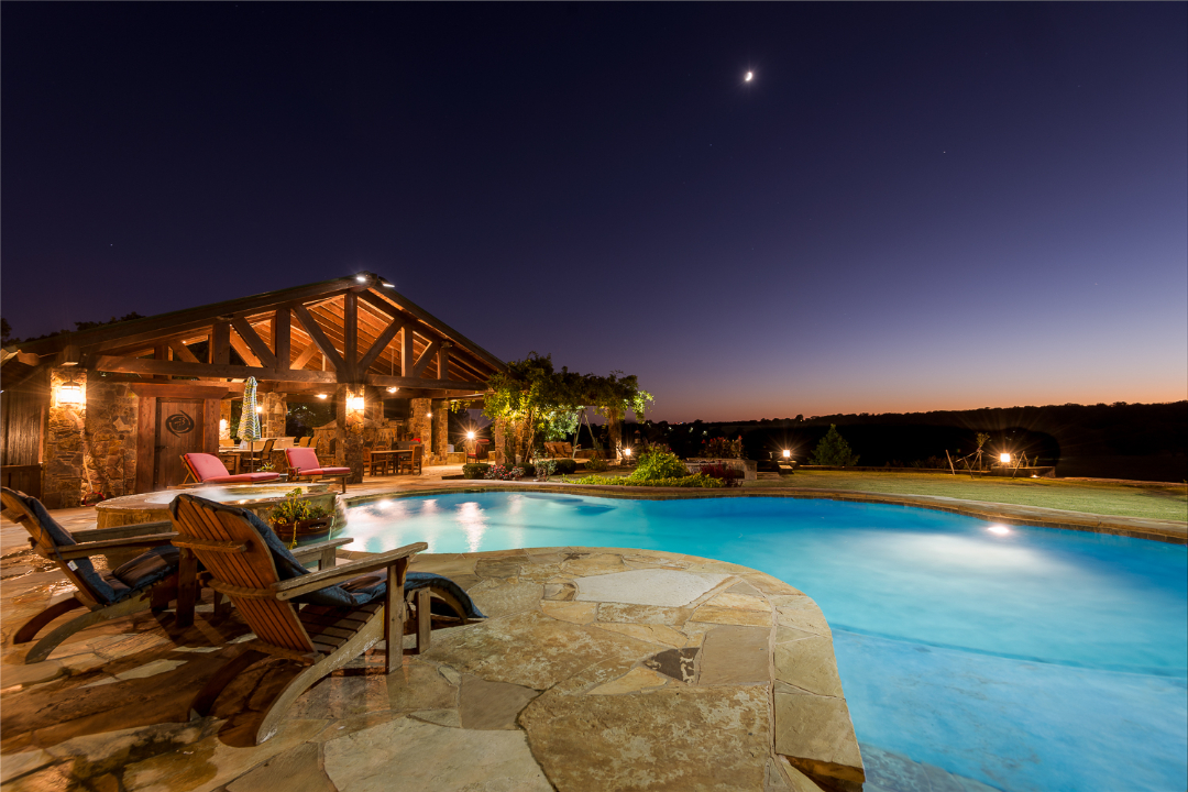 Terry Bradshaw's Custom-Built Home Night Pool