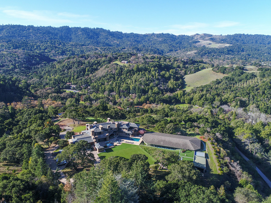 Aerial shot of Scott McNealy's Mansion