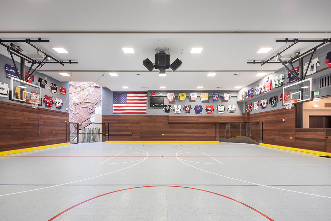 Basketball court at Scott McNealy's Mansion