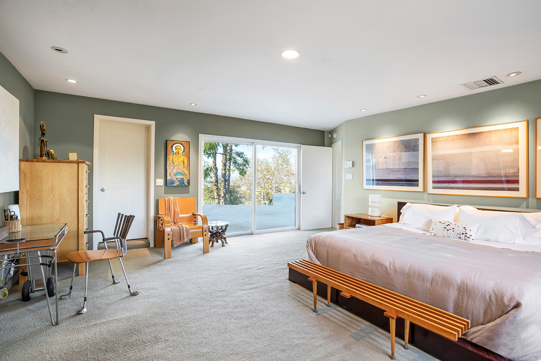Grammy Award Winning Composer Lists Chic Midcentury Modern In Hollywood Hills Bedroom