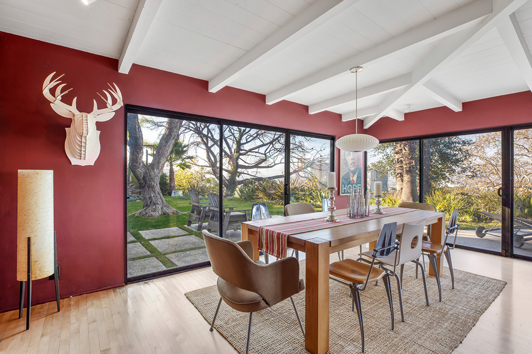 Grammy Award Winning Composer Lists Chic Midcentury Modern In Hollywood Hills Dining Room