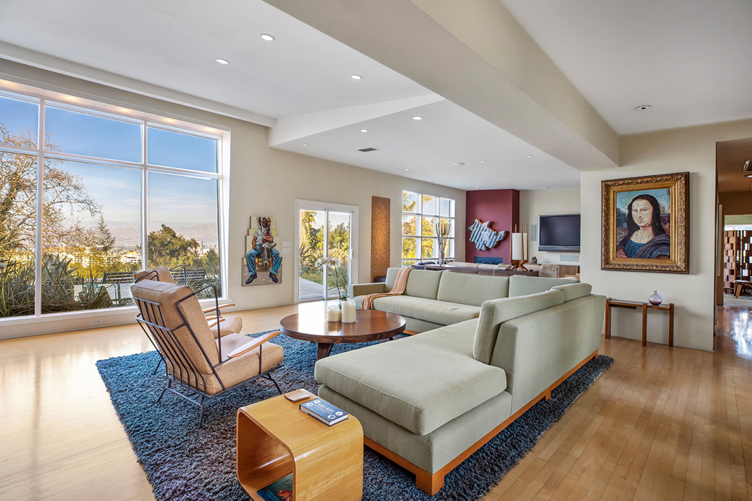Grammy Award Winning Composer Lists Chic Midcentury Modern In Hollywood Hills Living Room