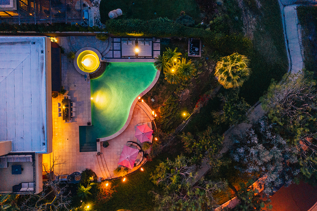 Musician Tommy Lee Lists Bold Yet Zen Custom Mansion In Calabasas Aerial B