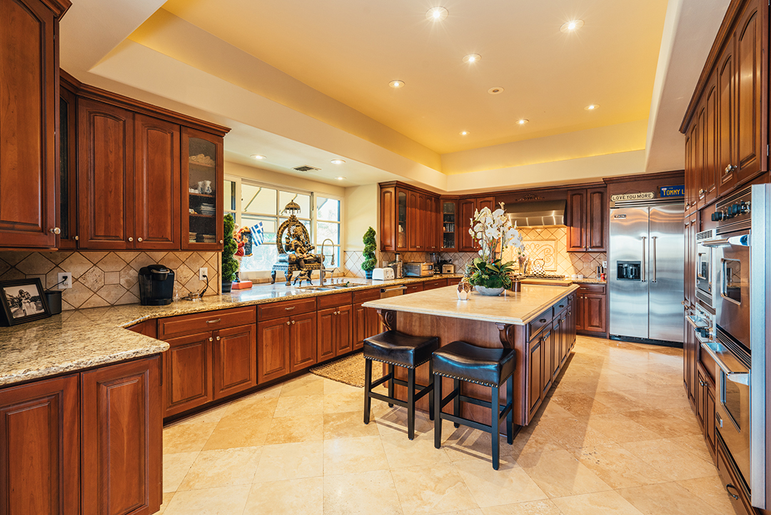 Musician Tommy Lee Lists Bold Yet Zen Custom Mansion In Calabasas Kitchen
