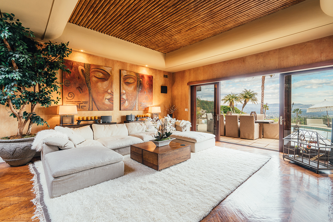 Musician Tommy Lee Lists Bold Yet Zen Custom Mansion In Calabasas Living Room D