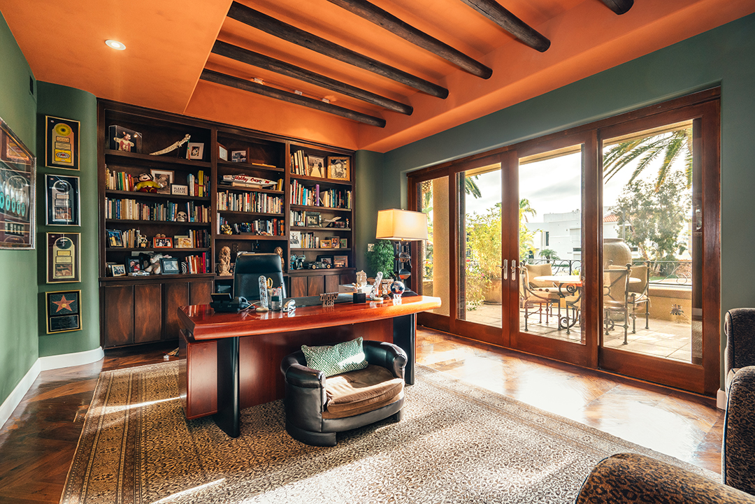 Musician Tommy Lee Lists Bold Yet Zen Custom Mansion In Calabasas Office