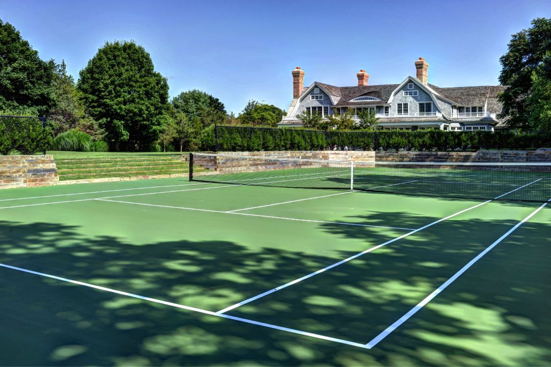 Southampton Shingled Home Tennis Court
