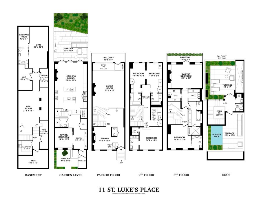 St Lukes Place West Village Townhouse Floor Plan