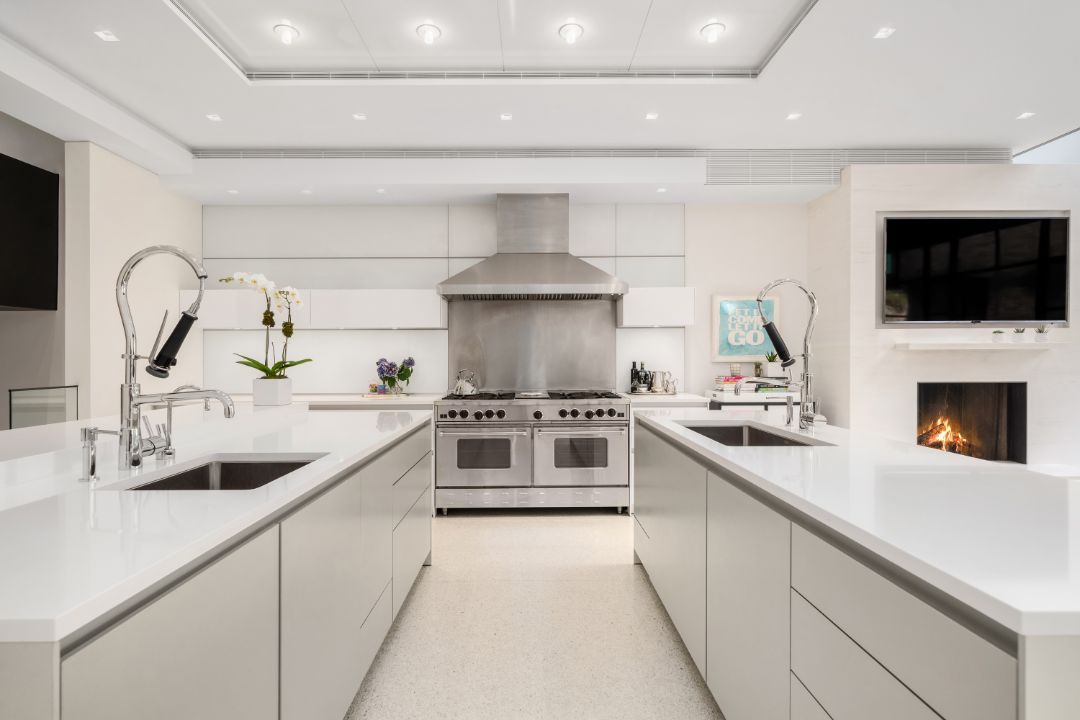 St Lukes Place West Village Townhouse Kitchen Double Islands