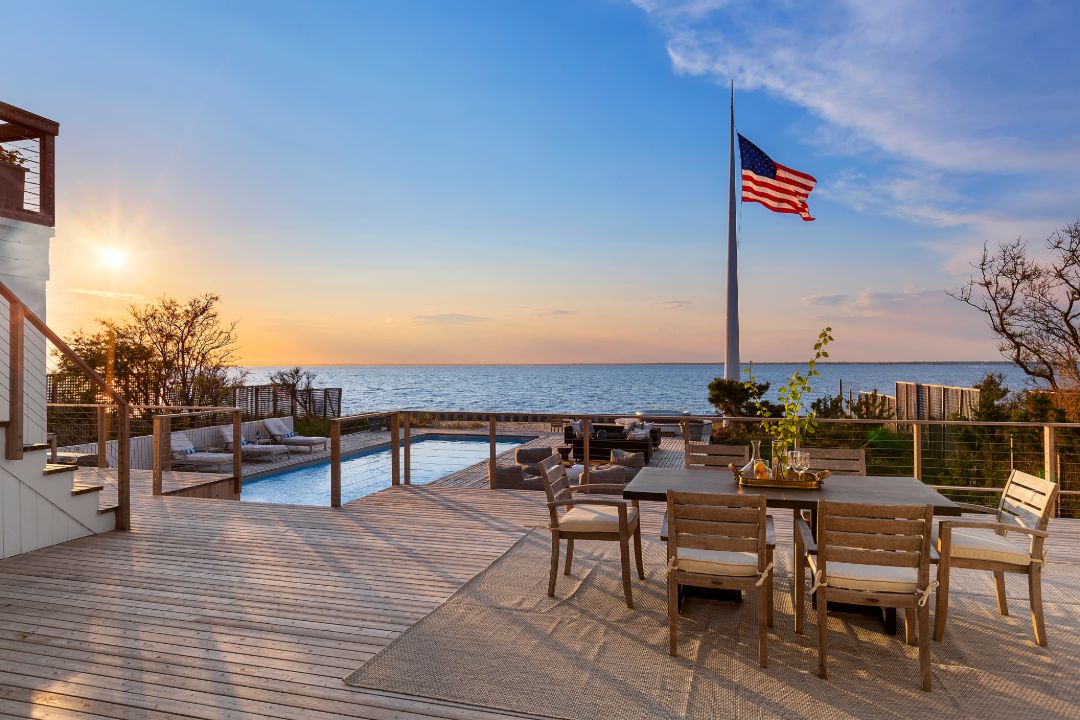 Composer Jerry Herman Fire Island Pines Beach House Pool with Bay Views