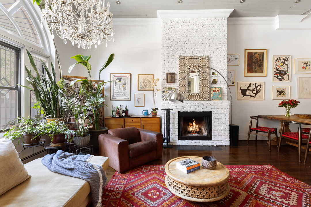 Notorious Big Former Fort Greene Apartment Living Room Fireplace