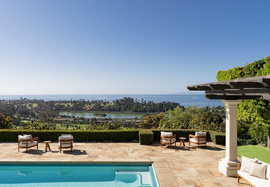 Luxurious poolside seating