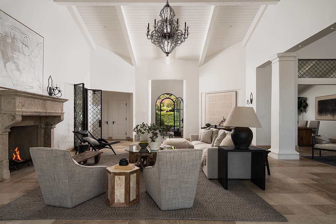 Luxurious living room with neutral accents