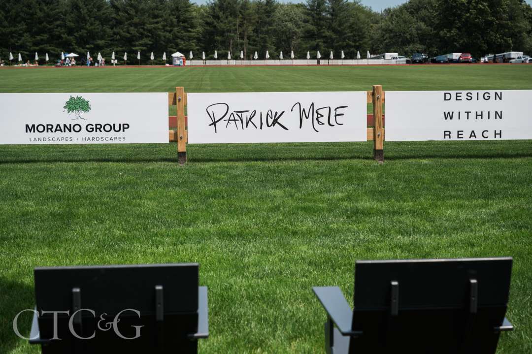 Sponsor signs at CTC&G Players' Lounge at Greenwich Polo Club