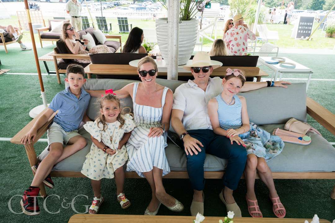 Jack Sullivan, Georgia Sullivan, Lizzy Sullivan, Michael Propst, and Charlotte Propst at CTC&G Players' Lounge at Greenwich Polo Club