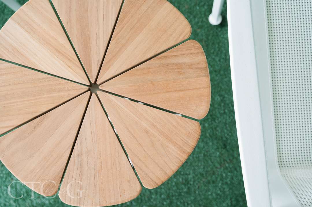 Unique wood table at CTC&G Players' Lounge at Greenwich Polo Club