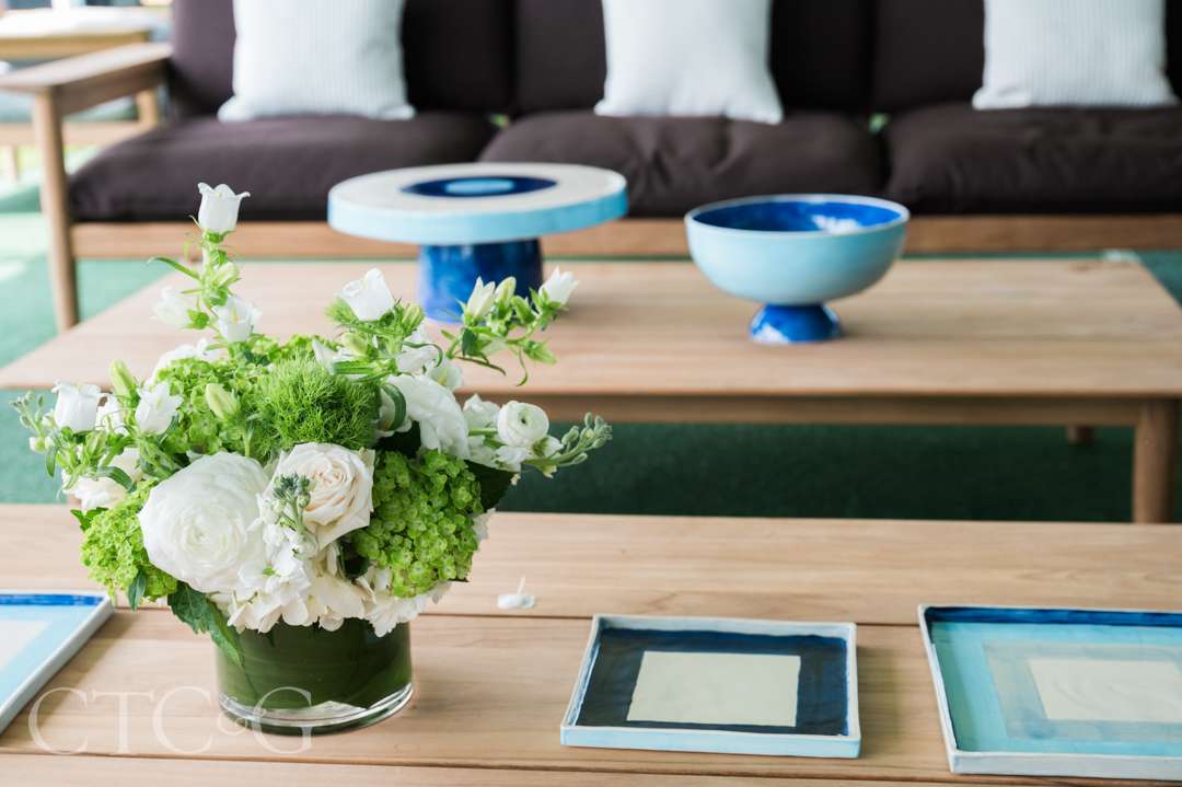 Table decorations at CTC&G Players' Lounge at Greenwich Polo Club