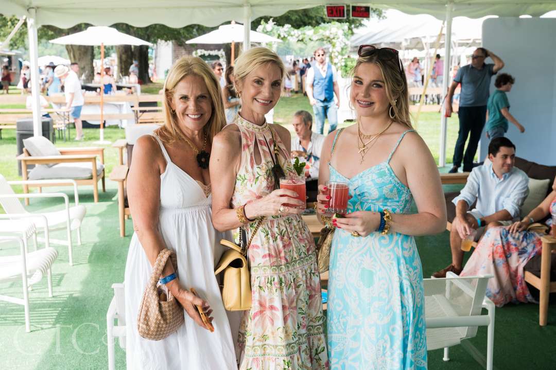 Mindy Gerhardt, Prudence Bailey, and Olivia Bailey at CTC&G Players' Lounge at Greenwich Polo Club