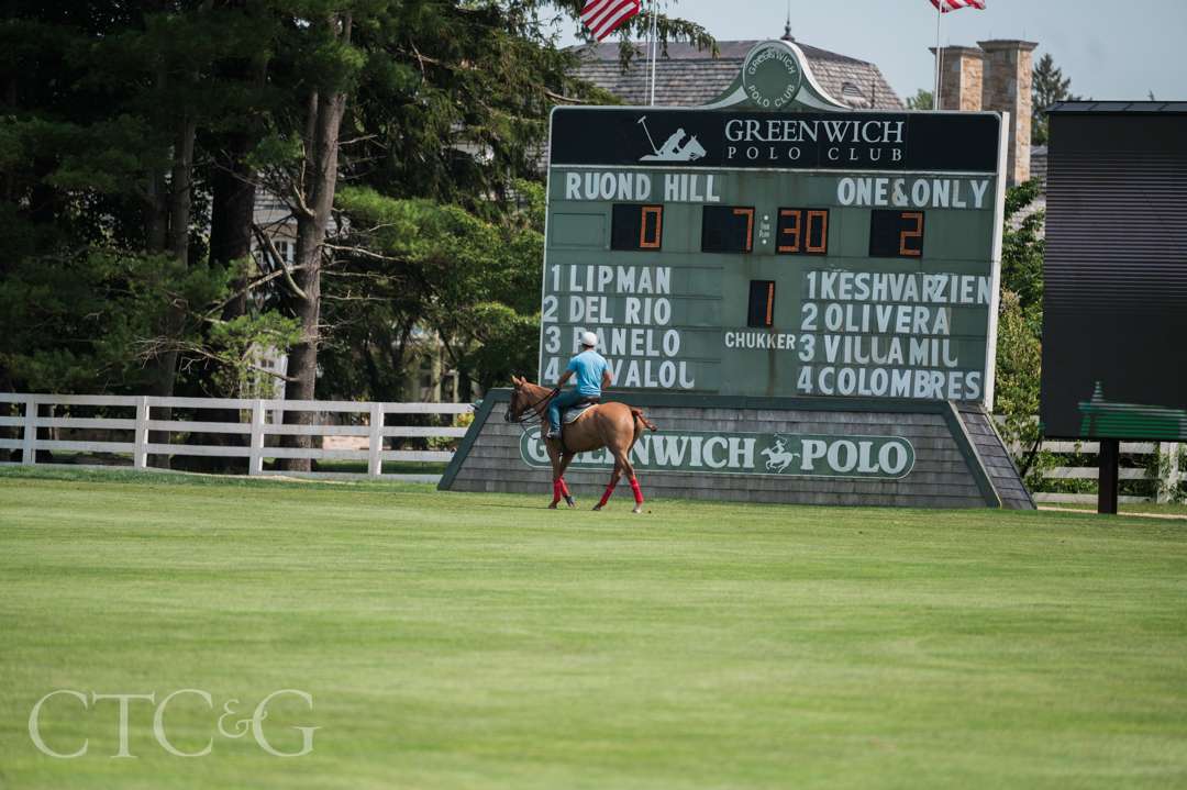 Scoreboard at Greenwich Polo Club