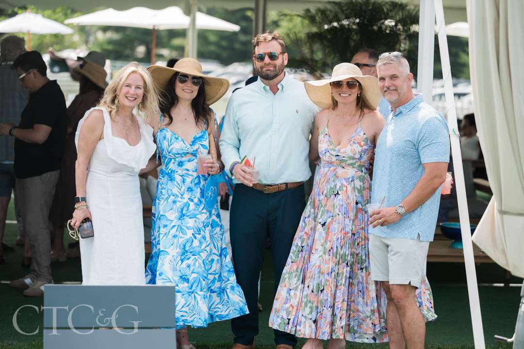 Amy Zolin, Ashley Russell, JD Russell, Jaclyn Hyla, and Brian Hyla at CTC&G Players' Lounge at Greenwich Polo Club
