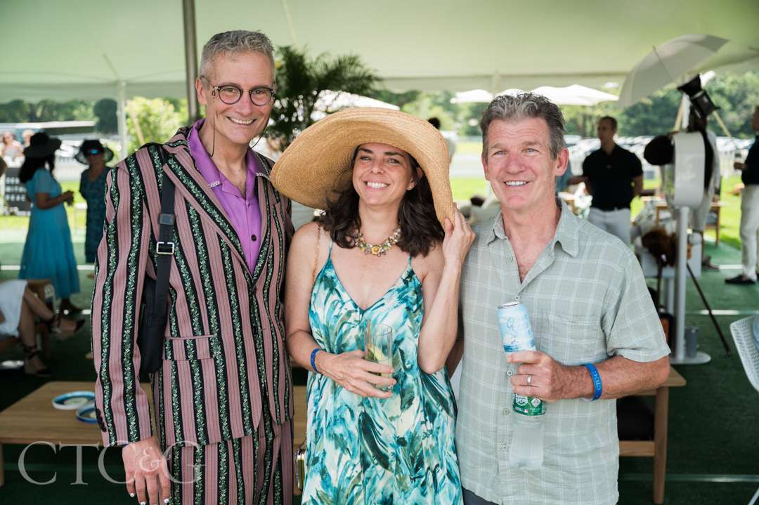 Robert Bourguignon, Elizabeth DiSalvo, and Bob Donahue at CTC&G Players' Lounge at Greenwich Polo Club