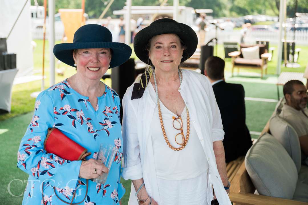 Beth Eaton-Koch and Narell Perry at CTC&G Players' Lounge at Greenwich Polo Club