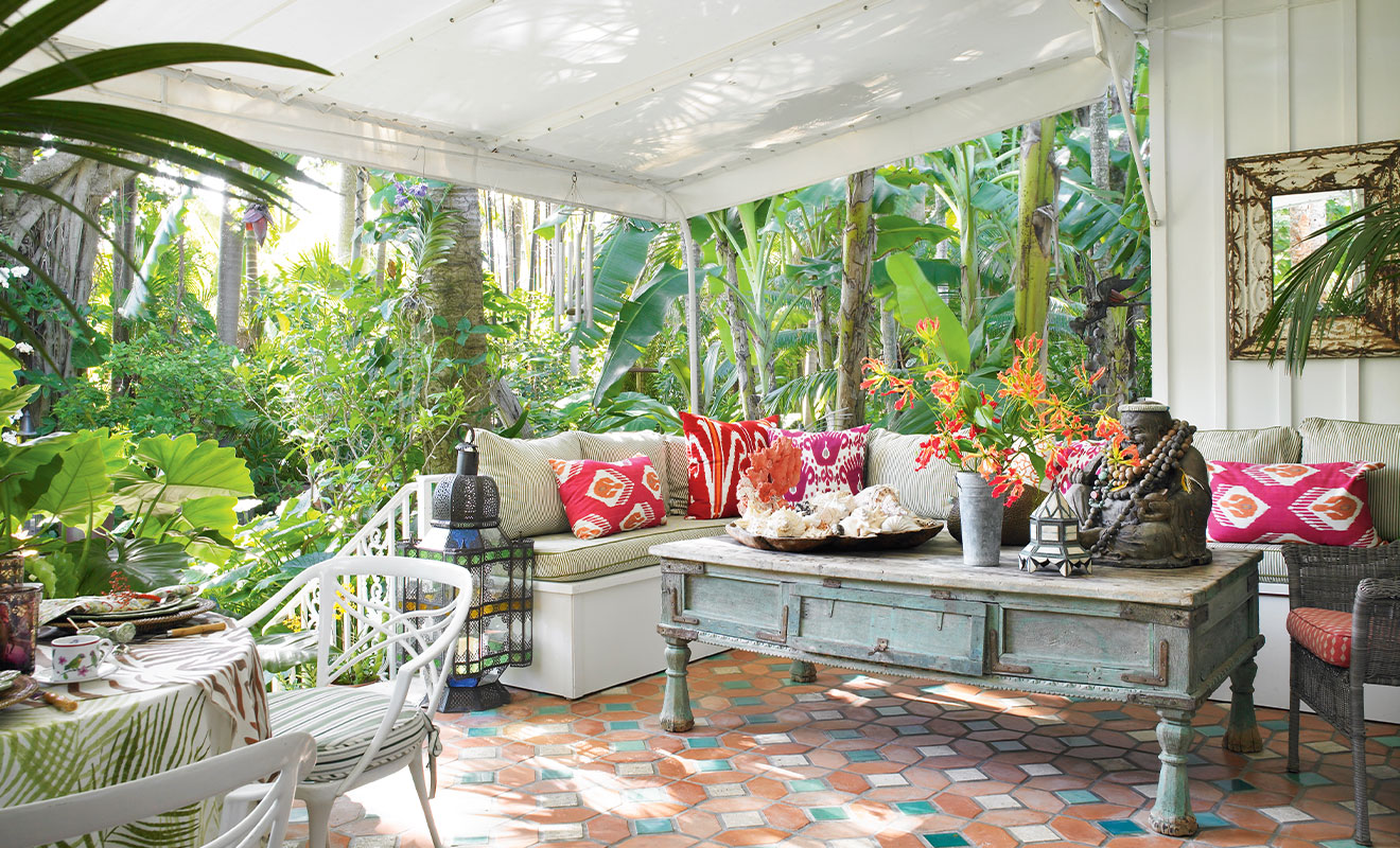 Explore a Designer’s Eclectic Backyard Sanctuary in Palm Beach