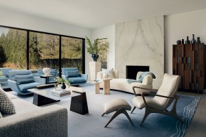 Find Pops of Blue in This Modern East Hampton Home