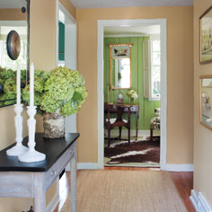 Inside the Governor's Residence: Guest Cottage Living Room, Power Room, Hall, and Study