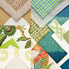 Color Boards: Guest Cottage Living Room, Powder Room, Hall, and Study