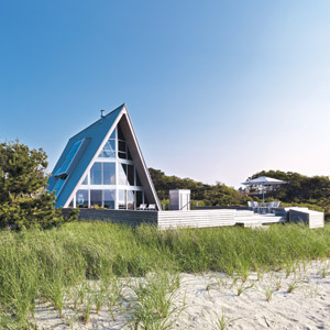 On Fire Island, Bromley Caldari Architects Reinvents a 1960s A-Frame Overlooking Great South Bay