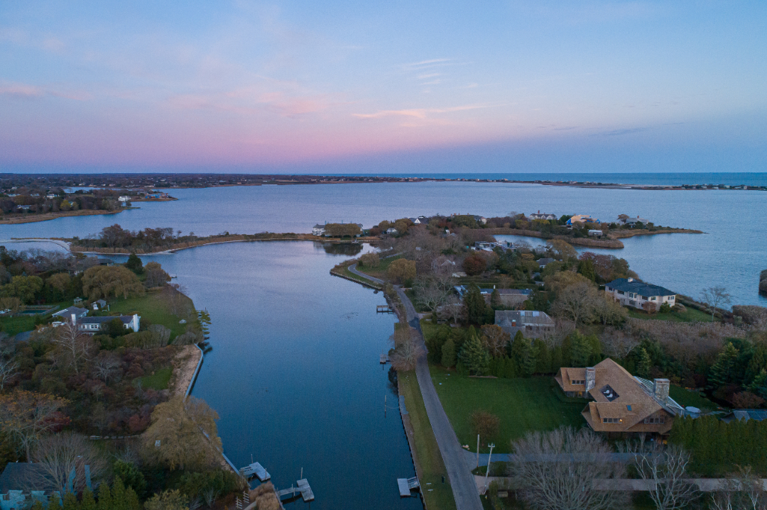 aeriel view at 38 Cobb Isle Road in Water Mill