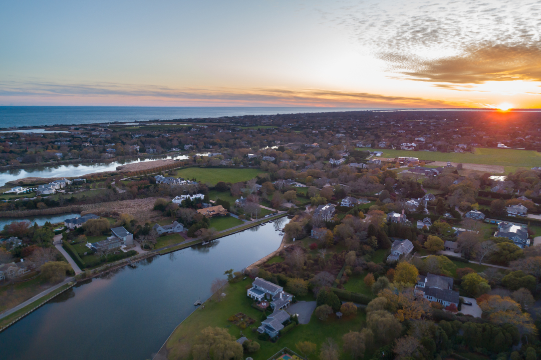 wide view of 38 Cobb Isle Road in Water Mill