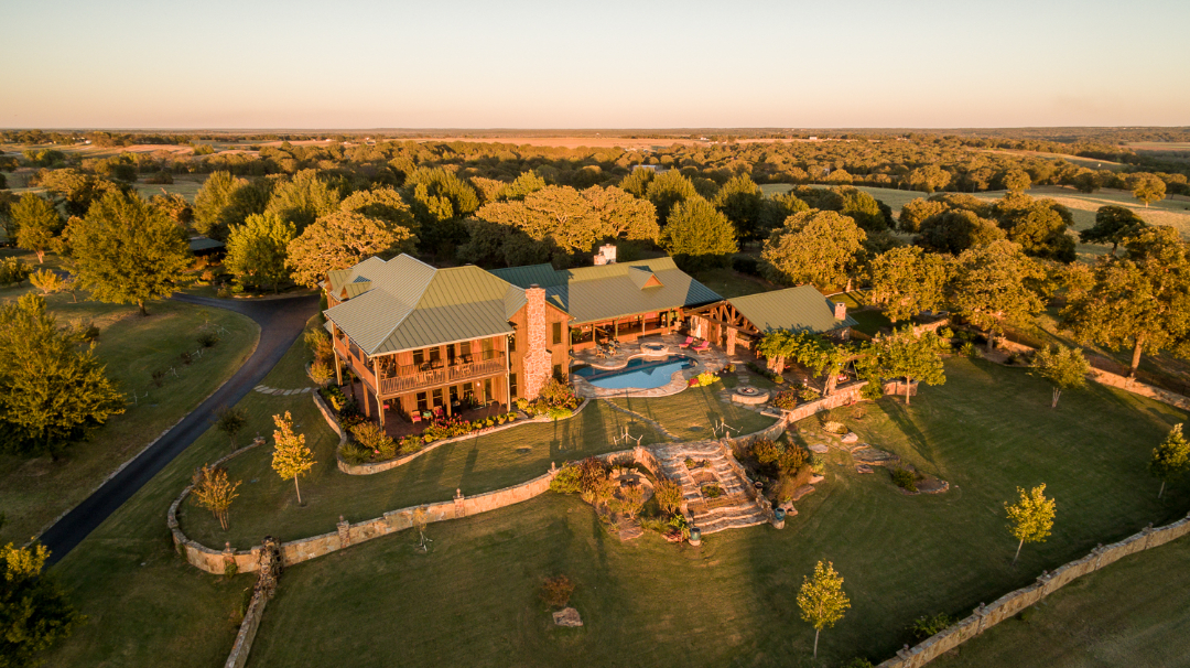 Terry Bradshaw's Custom-Built 744-Acre Ranch Hits the Market Aeriel