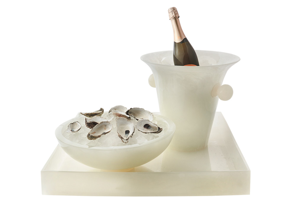 Lily Juliet Champagne bucket, Sorrento Bowl & Ottoman Tray
