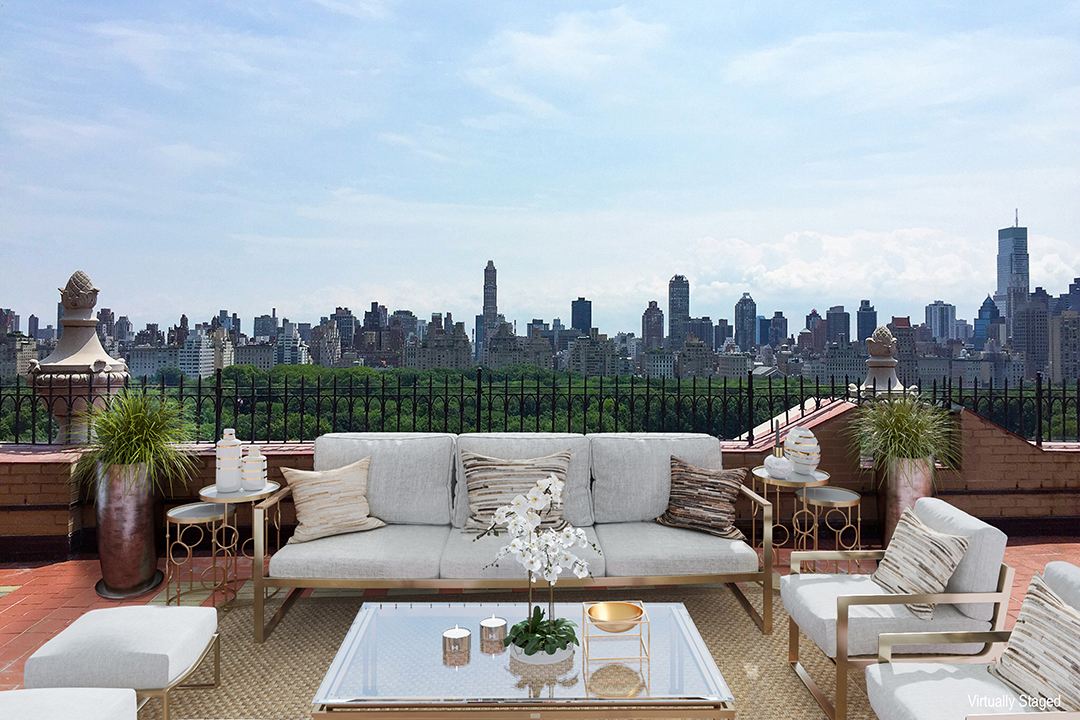 Terrace overlooking Manhattan