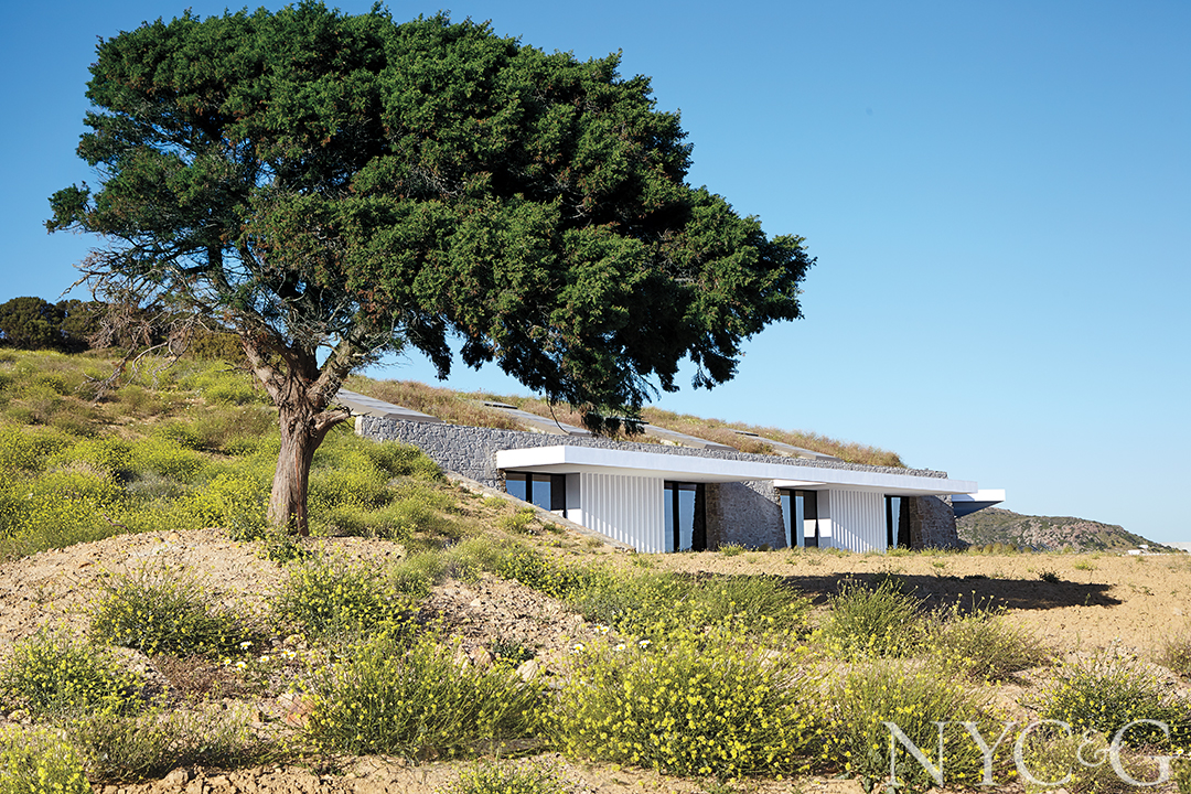 Milos landscape and contemporary home