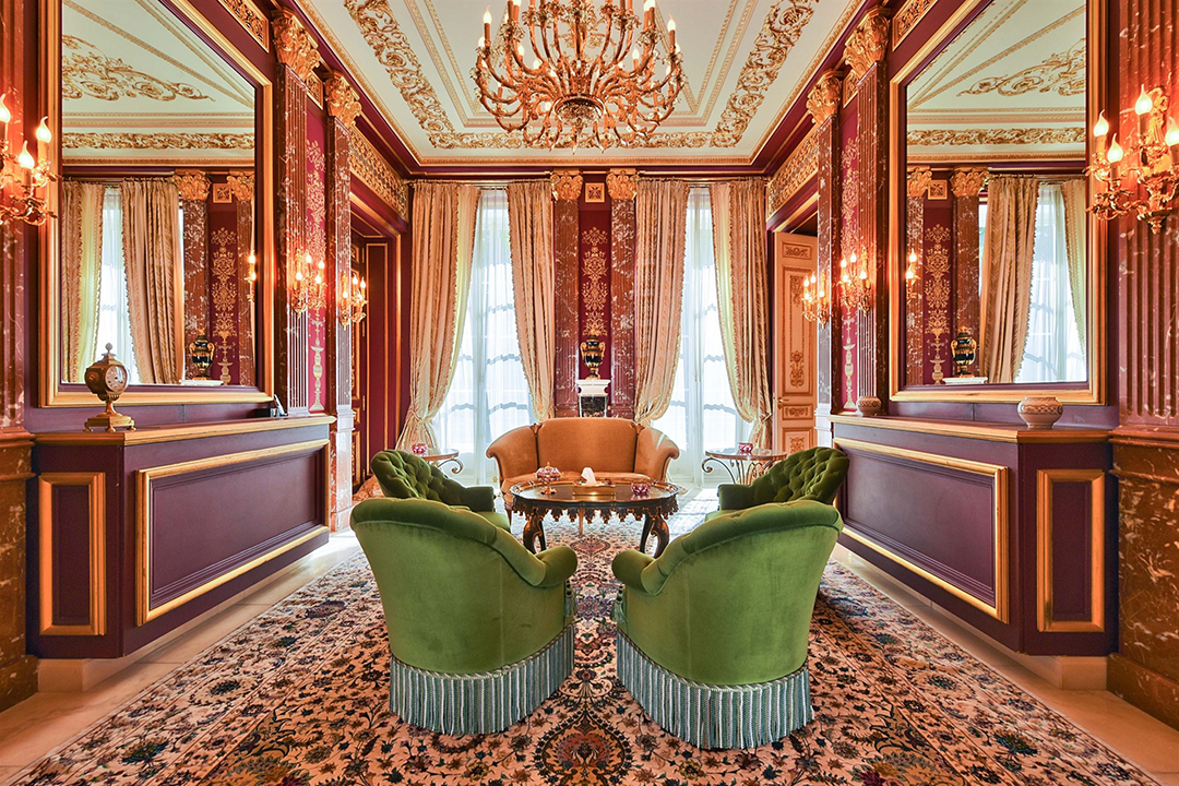 Traditional sitting room in a Paris Mansion