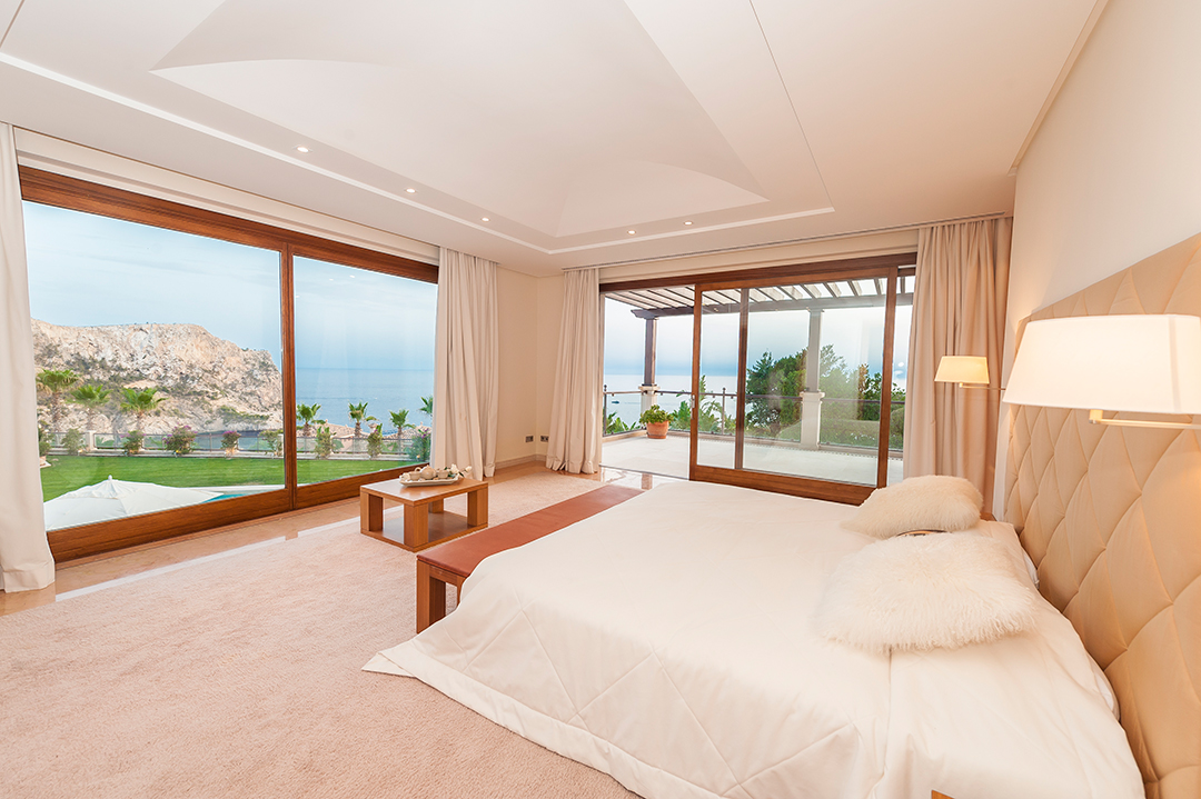 Bedroom with ocean views