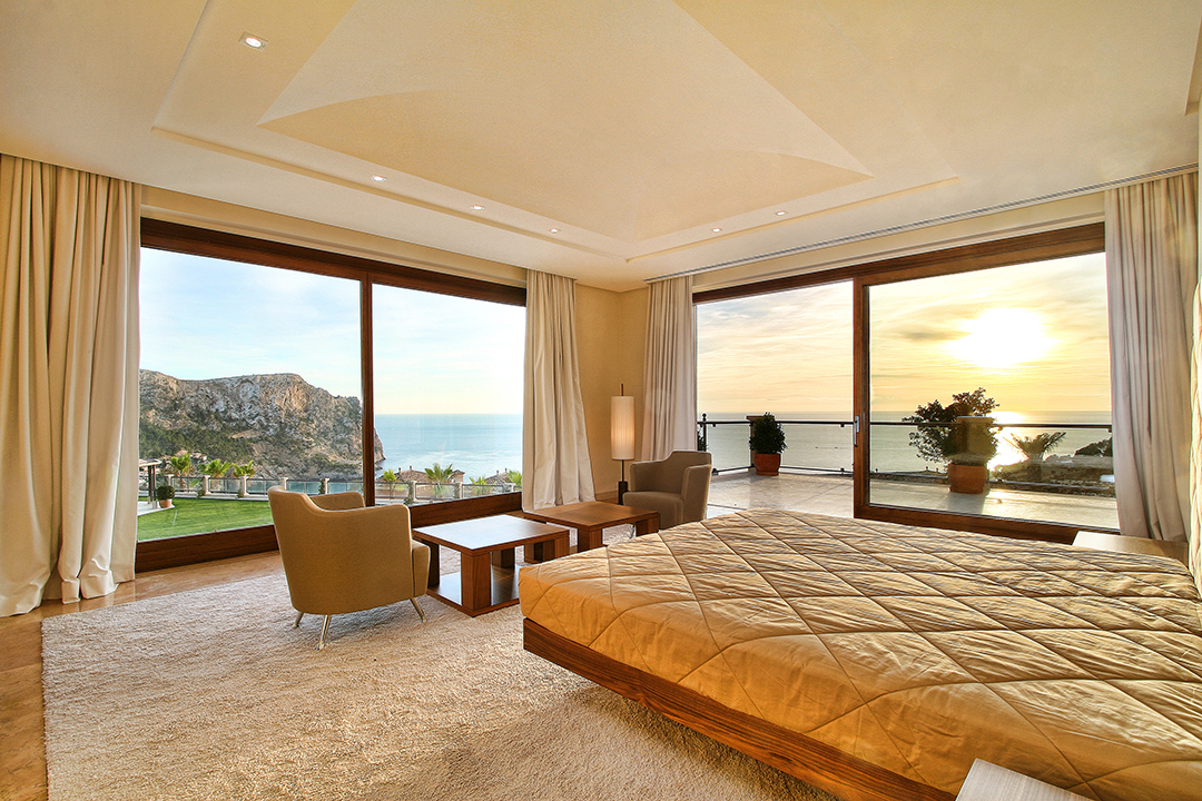 Bedroom with ocean views