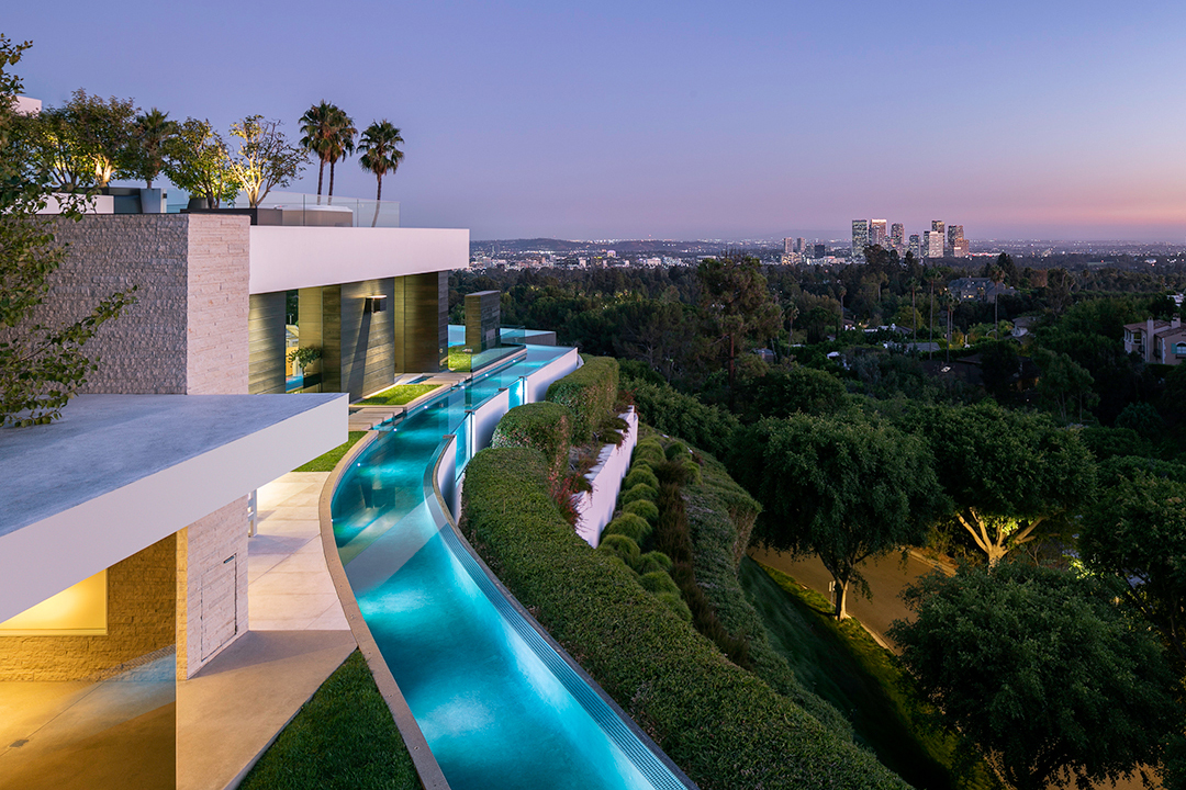 Sleek Pool at a Beverly Hills Mansion