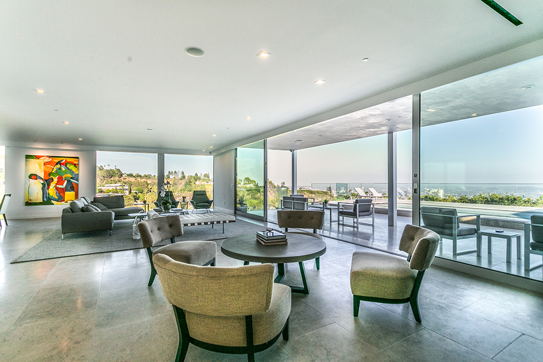 Living room in a midcentury modern in LA