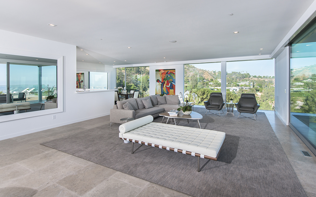 Living room in a midcentury modern in LA
