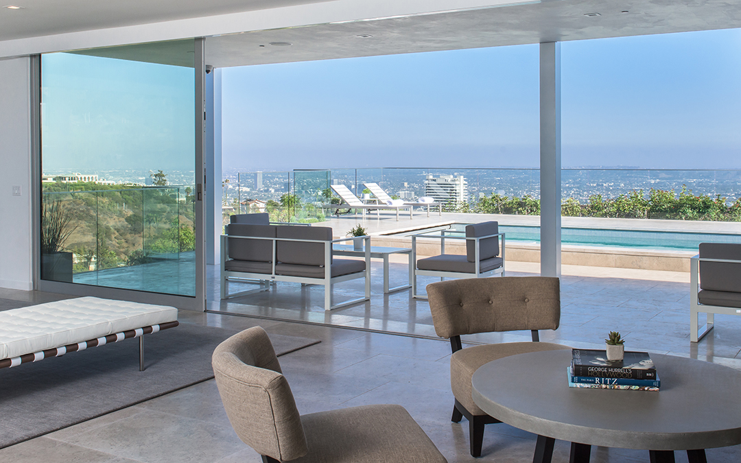 Views of LA from Midcentury Modern home