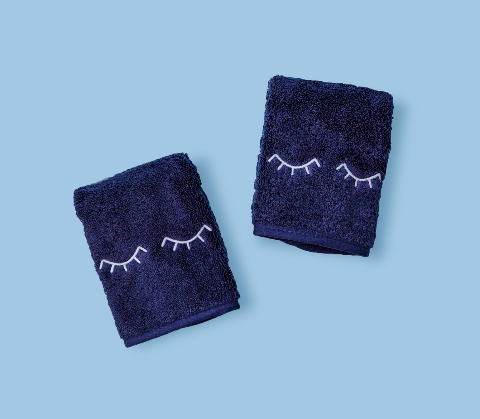 Navy eyelash pillows for makeup