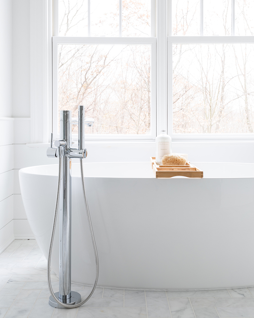 Luxurious freestanding bathtub in a master suite