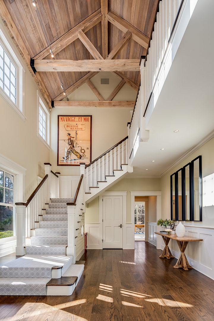 Rustic foyer at Bruce Willis's Bedford, NY home