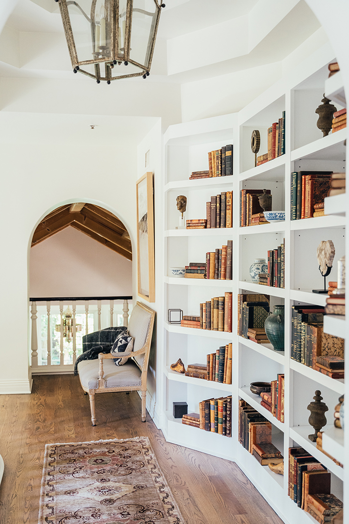 Library hall at a Pacific Palisades home