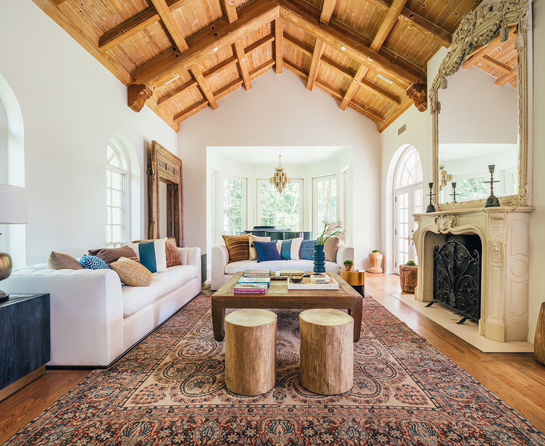 Living room at a Pacific Palisades home