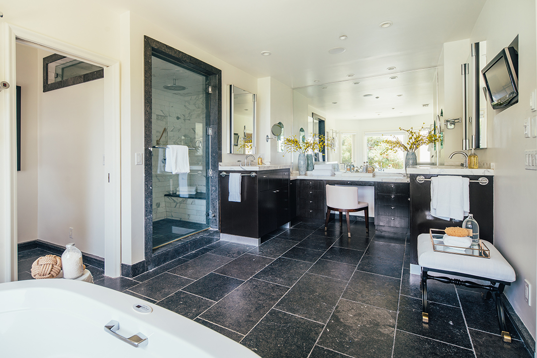 Master bathroom at a Pacific Palisades home